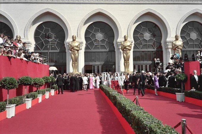 The red carpet at the Academy Awards. 