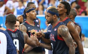 LeBron James and Olympic teammates