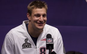 Rob Gronkowski during a press conference