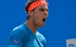 Rafael Nadal shouting