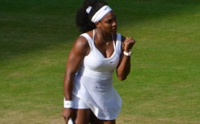 Serena Williams playing on grass court