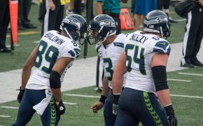 Doug Baldwin and Russell Wilson of the Seattle Seahawks
