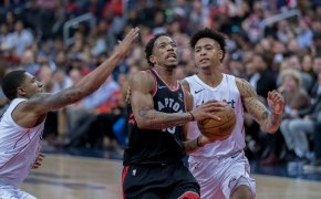 DeMar DeRozan drives to the hoop against the Wizards.