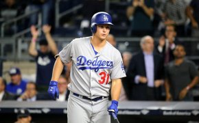 Joc Pederson steps up to the plate for the Dodgers