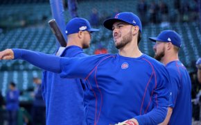 Cubs Kris Bryant working out before a game