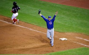 Anthony Rizzo celebrates the final out of Game 7.