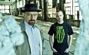 Bryan Cranston and Aaron Paul in a Breaking Bad promotional image