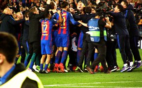 Barcelona celebrating a historic comeback