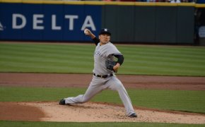 Masahiro Tanaka pitching.