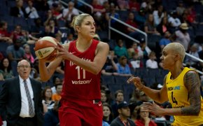 Elena Delle Donne with basketball.