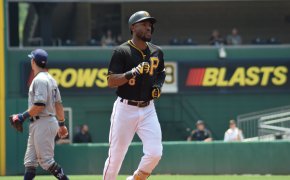 Starling Marte rounds the bases.