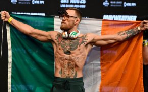Aug 25,2017. Las Vegas NV. Ireland,'s Conor McGregor weighs in at 153 pounds at todays weigh in Friday at the T-Mobile Arena. McGregor will be fighting Floyd Mayweather Jr. August 26th at the T-Mobile arena in Las Vegas. This will be Floyd's 50th fight and his last.