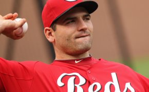 Joey Votto warming up.