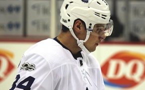 Auston Matthews on the ice with the Maple Leafs