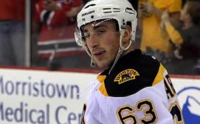 Brad Marchand looking over his shoulder