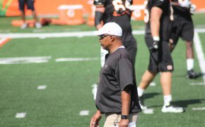 Marvin Lewis in pregame warmup during a 2012 NFL game.