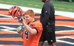 Andy Dalton warming up with the Bengals