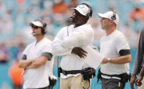 Dolphins first-year head coach Brian Flores on the sideline