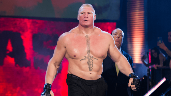 Brock Lesnar competing in the WWE