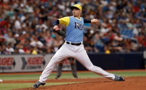 Blake Snell pitching for the Tampa Bay Rays