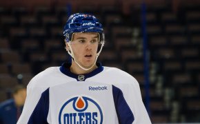 Connor McDavid at Oilers practice.