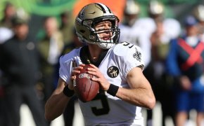 Drew Brees drops back to pass.
