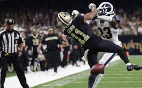 Rams Nickell Robey-Coleman commiting pass interference.