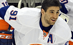 John Tavares during pre-game warm-up with the NY Islanders.