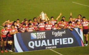 Japan rugby team after qualifying for 2015 Rugby World Cup.
