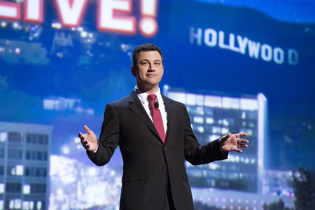 Jimmy Kimmel hosting his popular late-night show