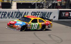 Kyle Busch on the track