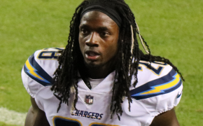 Melvin Gordon on the field after a Chargers game