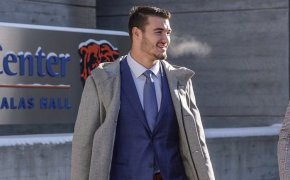 Mitchell Trubisky in street clothes