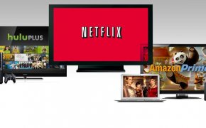 The Netflix, Hulu, and Amazon Logos