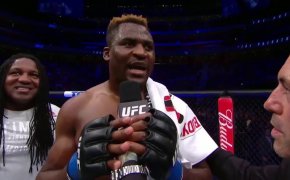 Francis Ngannou at UFC 218 after beating Alistair Overeem