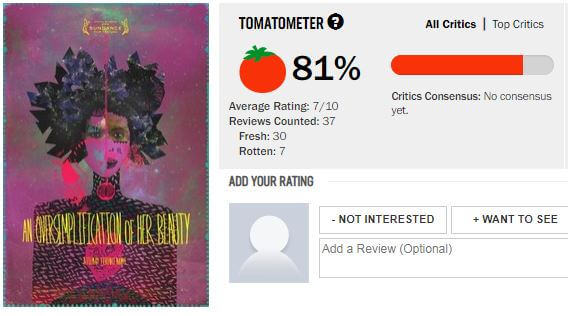 Rotten Tomatoes scores for An Oversimplification of Her Beauty.