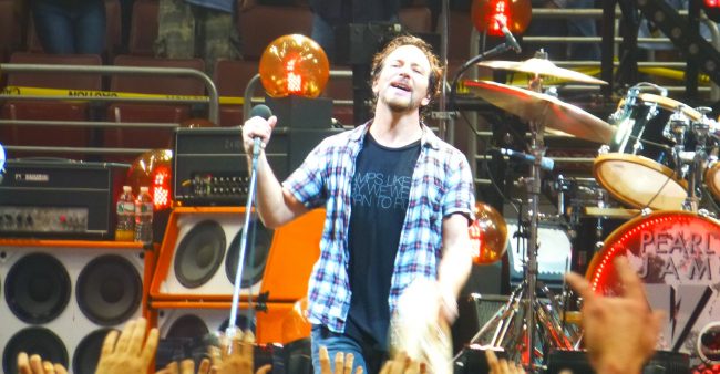 Pearl Jam performing in Philadelphia in 2013