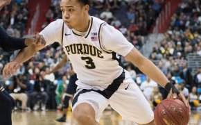 Purdue's Carsen Edwards driving to the basket.