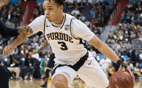 Purdue guard Carsen Edwards driving to the hoop.