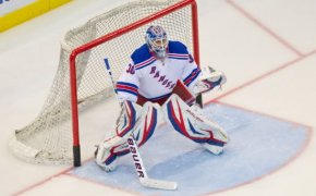Henrik Lundqvist in net for the NY Rangers.