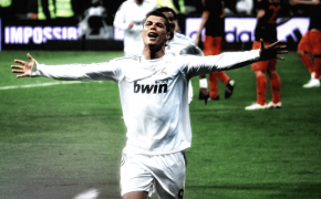 Cristiano Ronaldo celebrating a goal for Real Madrid