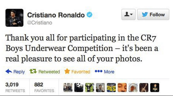 Ronaldo Underwear Tweet