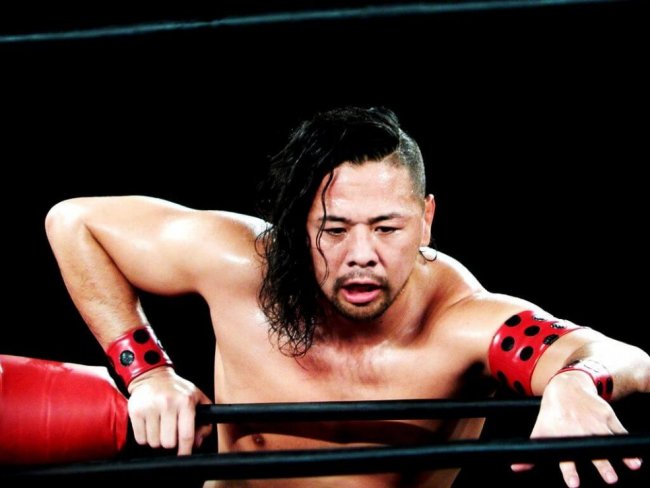 Shinsuke Nakamura leans on the ropes