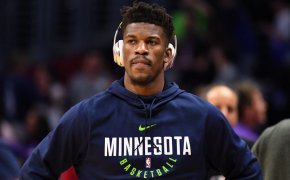 Jimmy Butler warming up with the Minnesota Timberwolves