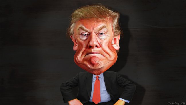This caricature of Donald Trump was adapted from Creative Commons licensed images from Max Goldberg's flickr photostream