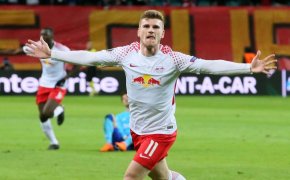 Timo Werner celbrates another goal for Red Bull Leipzig