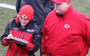 Andy Reid going over his plays