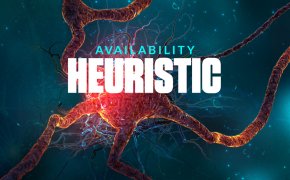 Availability heuristic text overlay with neurons