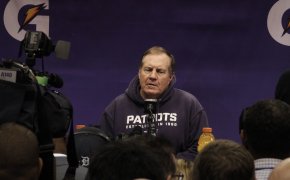 Bill Belichick answers questions.