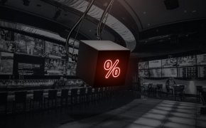 percent sign in bar with tvs